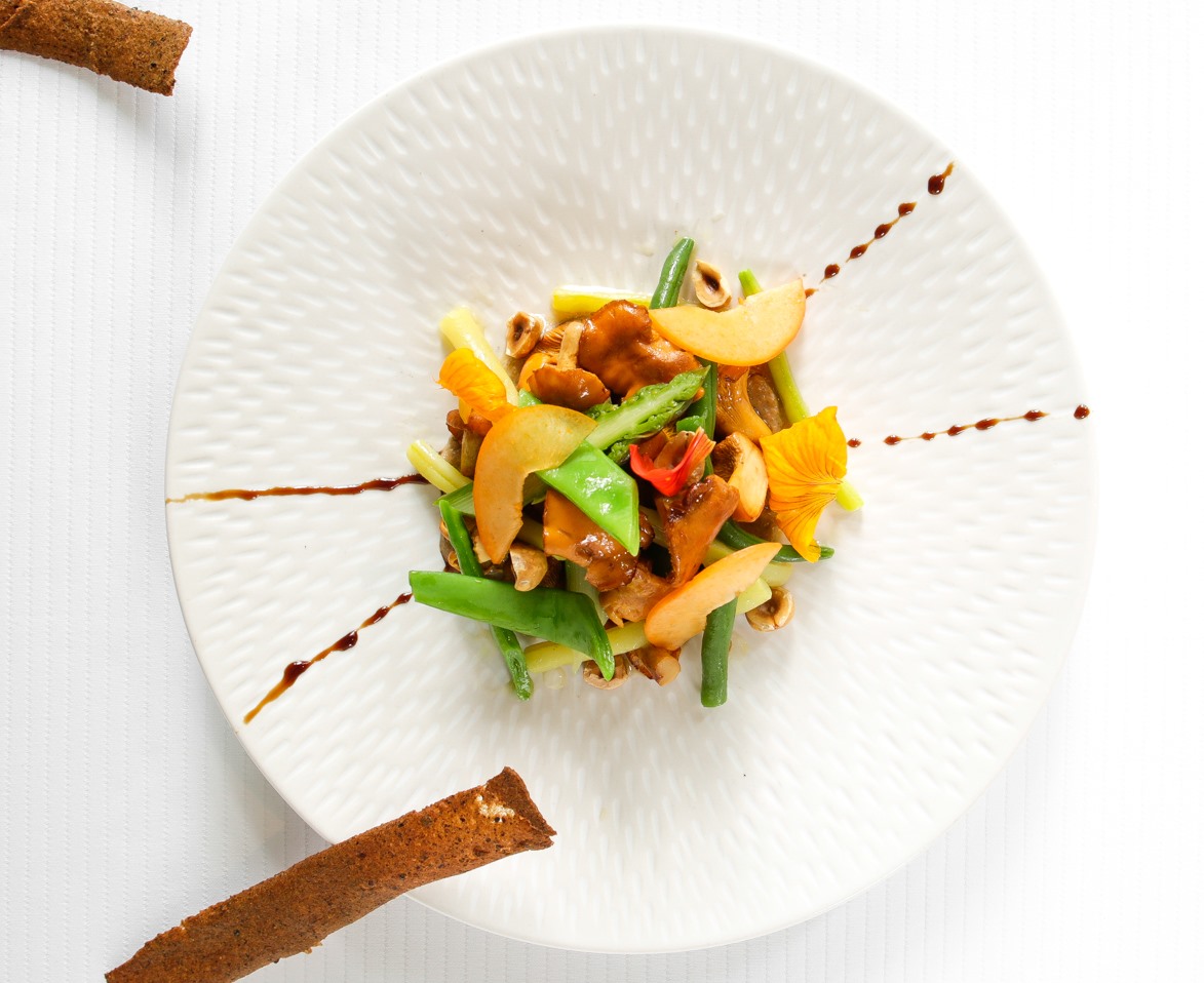 girolles, noisettes, polenta café